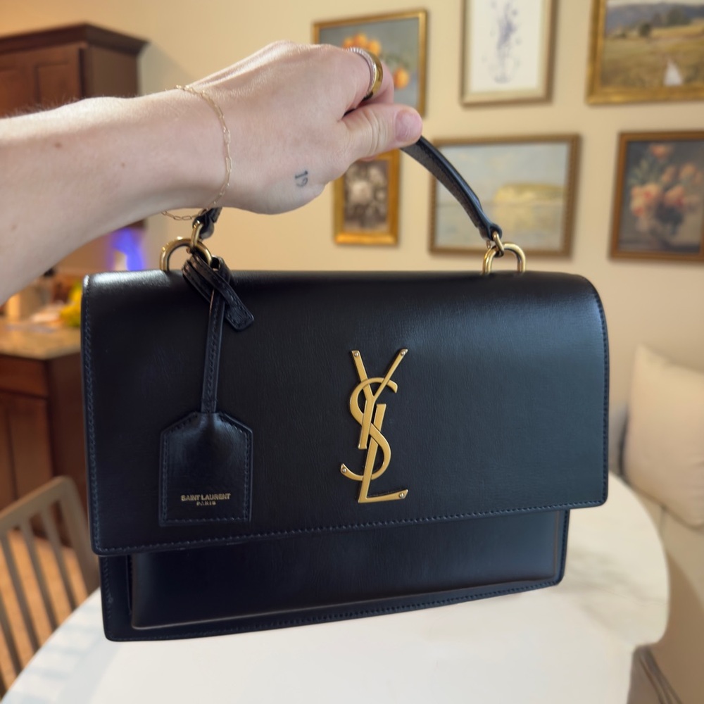 Saint Laurent Black Satchel with Iconic Logo